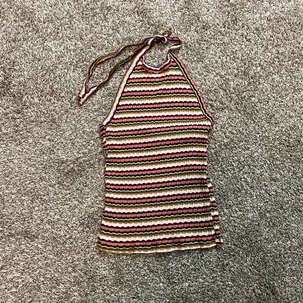 American Eagle Womens  halter top striped multicolor tank size small